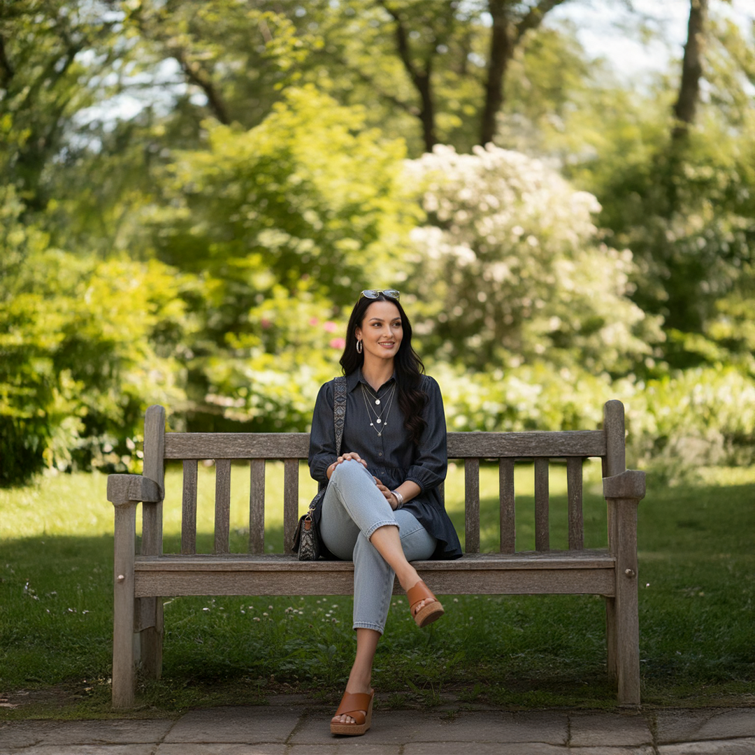 Denim Row Wash Top for Women – Cotton Lycra | Stylish & Comfortable