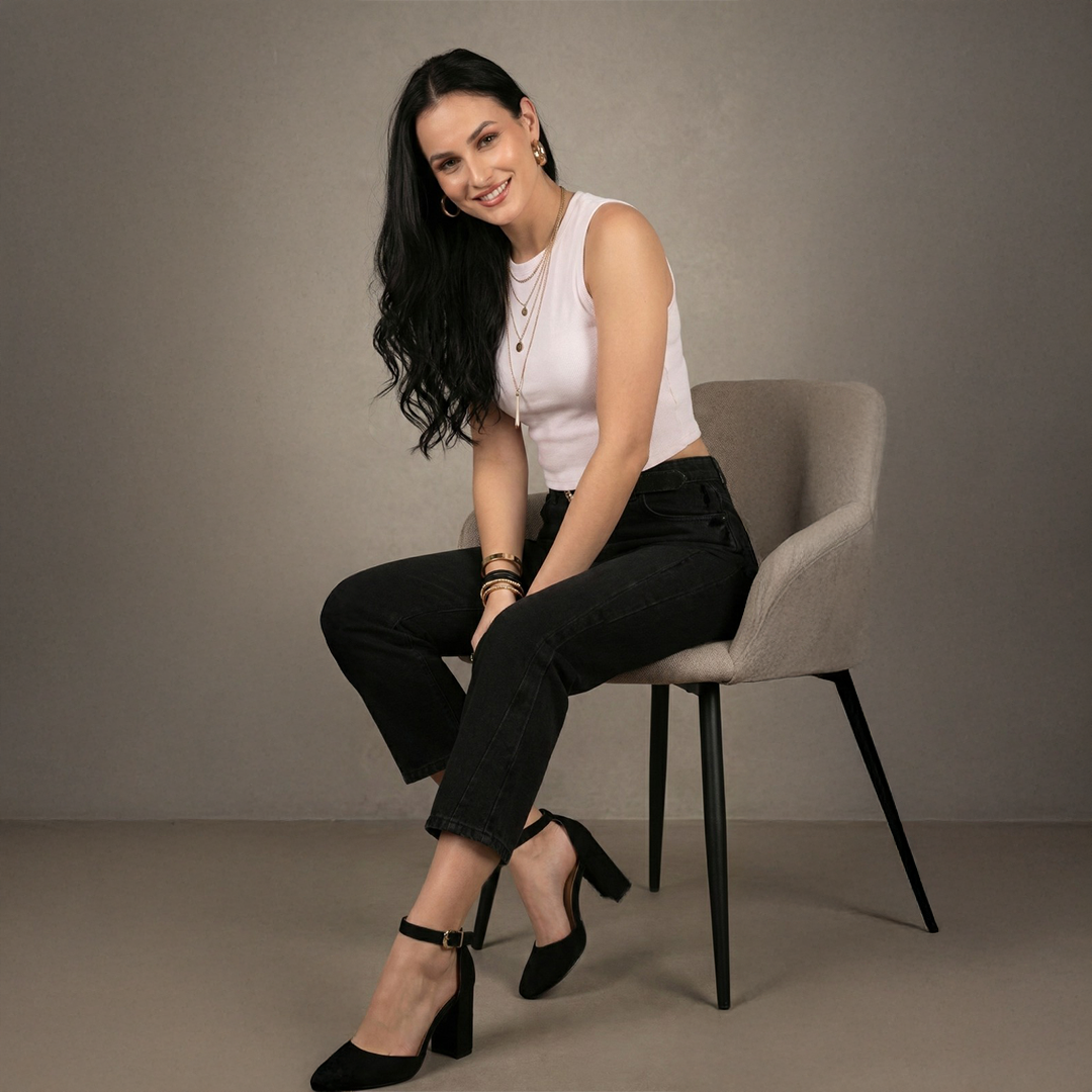 Black Slim Fit Denim for Women – Cotton Lycra | Sleek & Comfortable