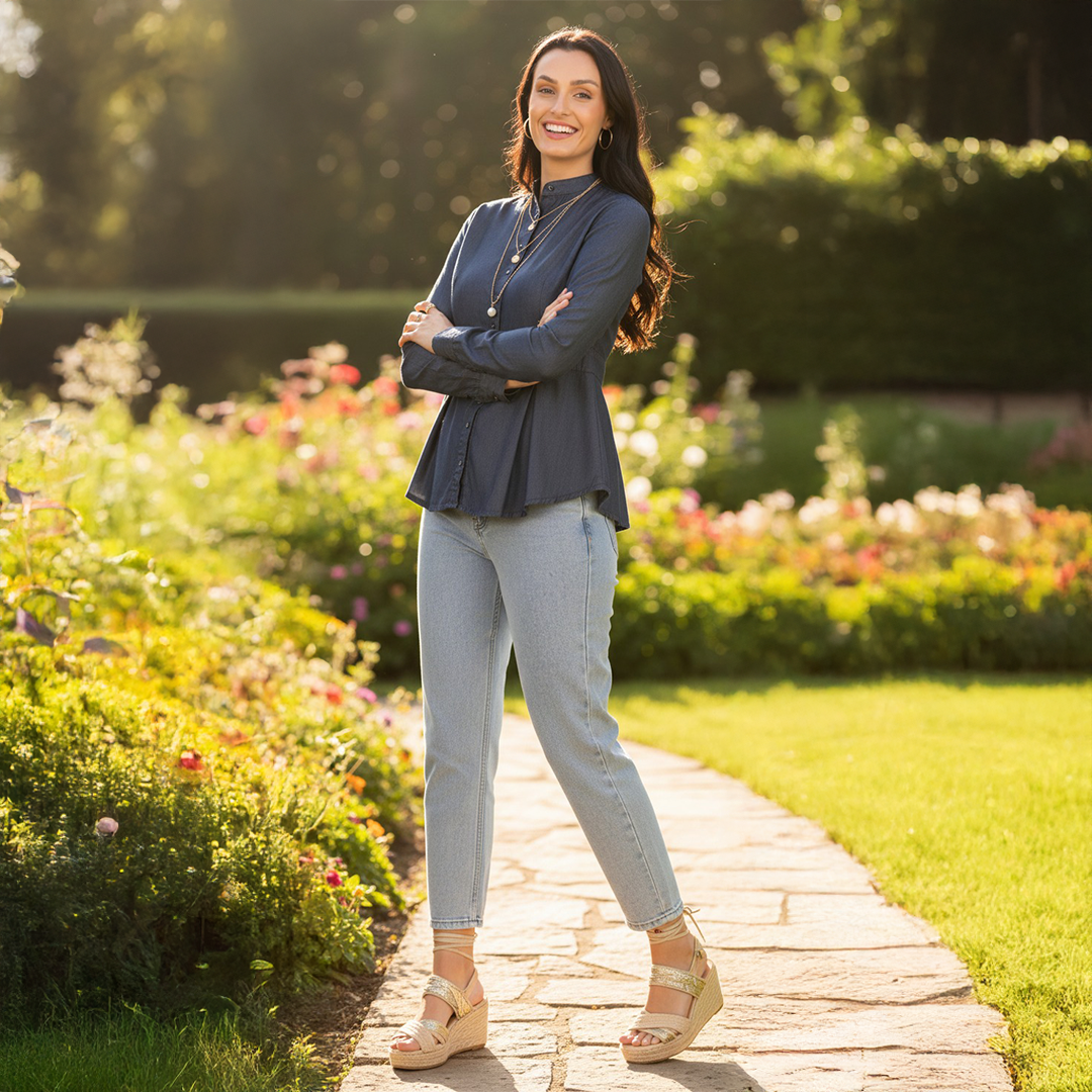 Stylish Denim Top for Women – Cotton Lycra | Premium Comfort & Fit