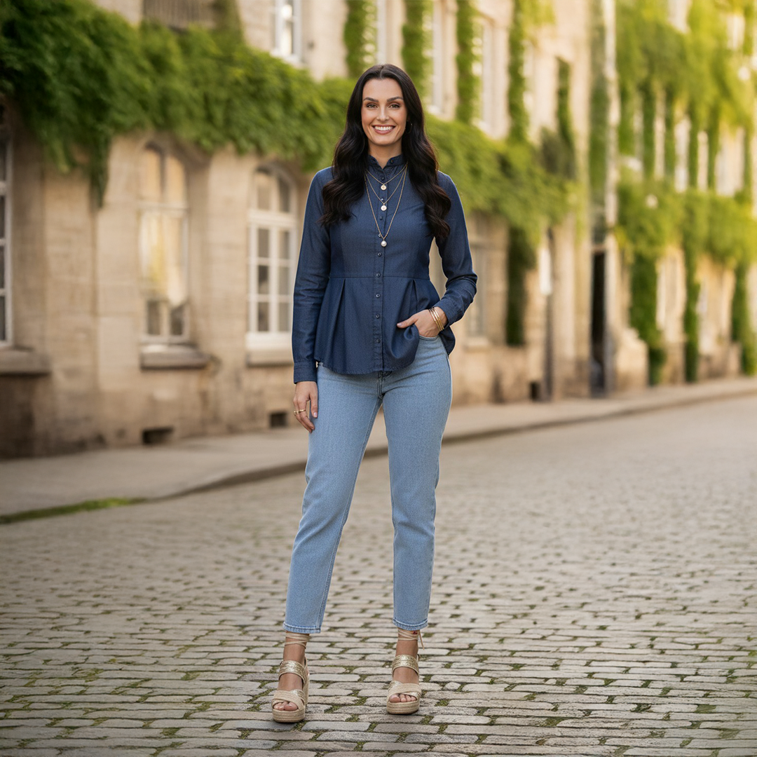 Stylish Denim Top for Women – Cotton Lycra | Premium Comfort & Fit