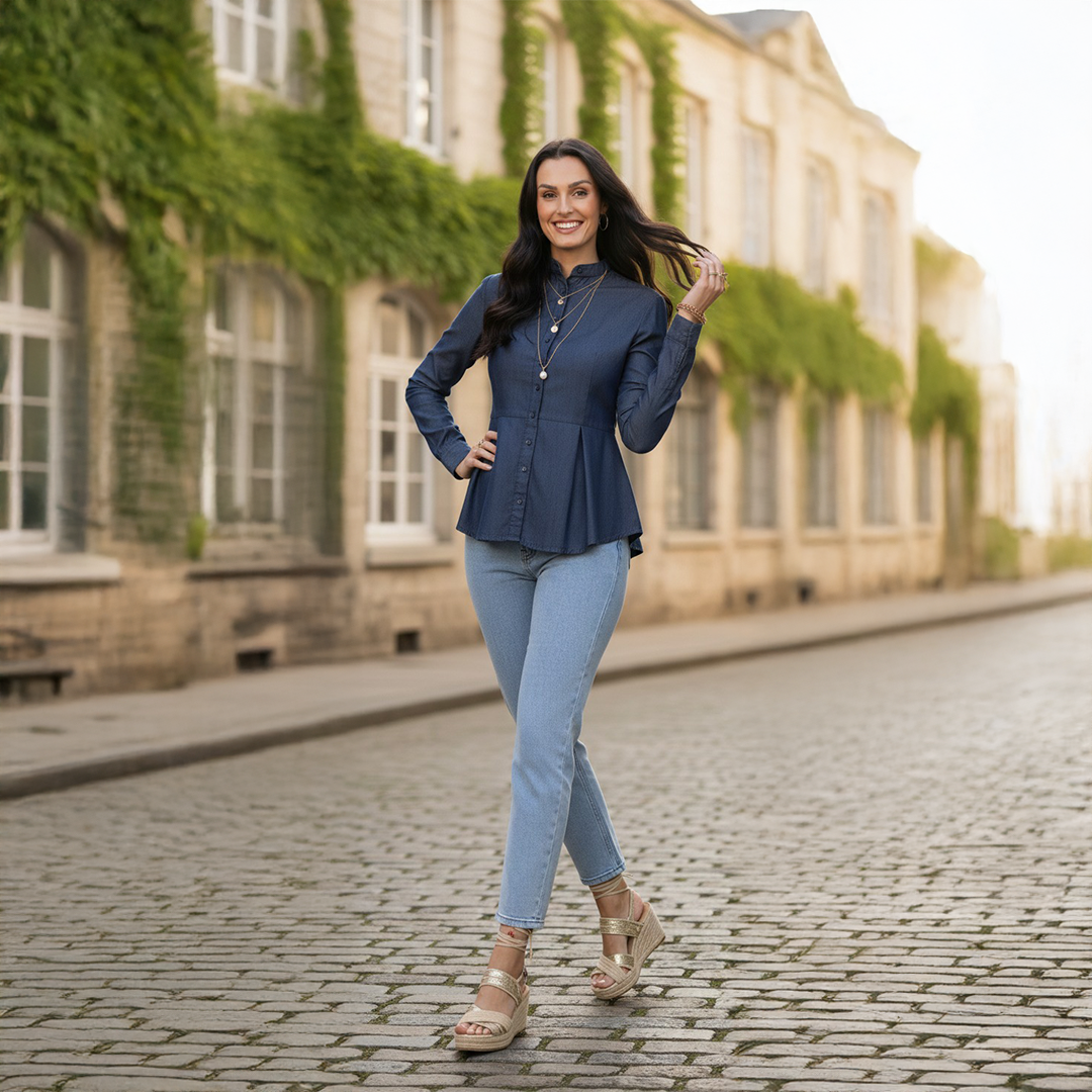 Stylish Denim Top for Women – Cotton Lycra | Premium Comfort & Fit